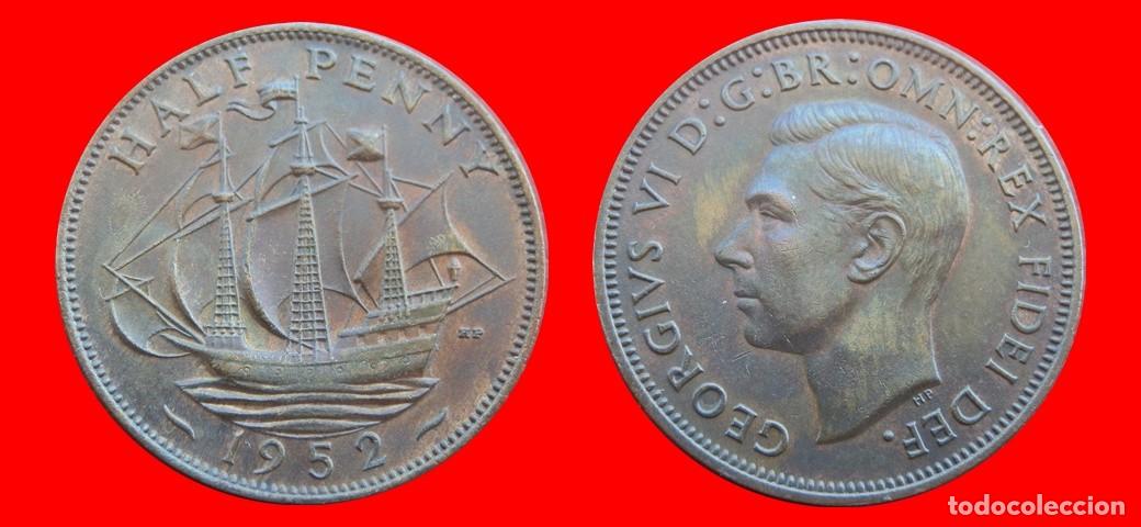 Monedas antiguas de Europa: 1/2 PENIQUE PENNY 1952 INGLATERRA REINO UNIDO-152555
