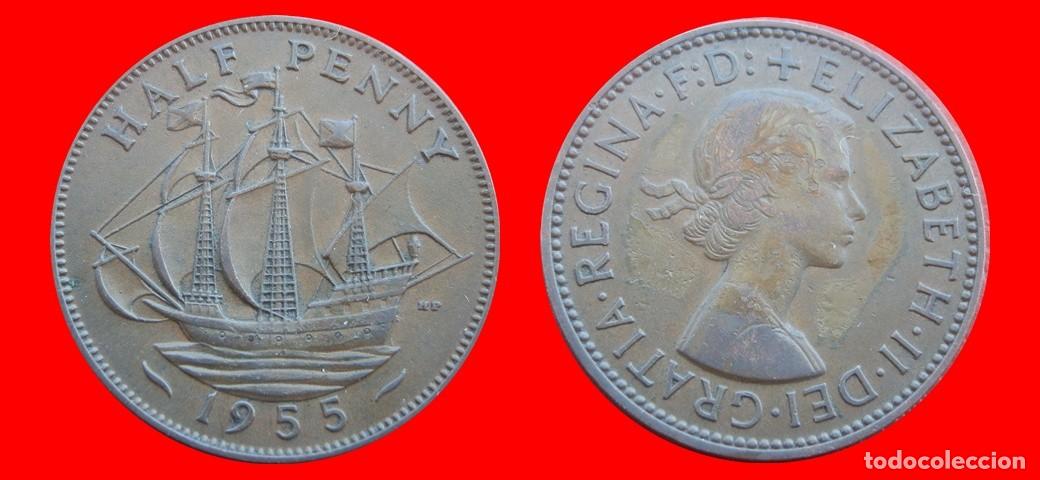 Monedas antiguas de Europa: 1/2 PENIQUE PENNY 1955 INGLATERRA REINO UNIDO-152557