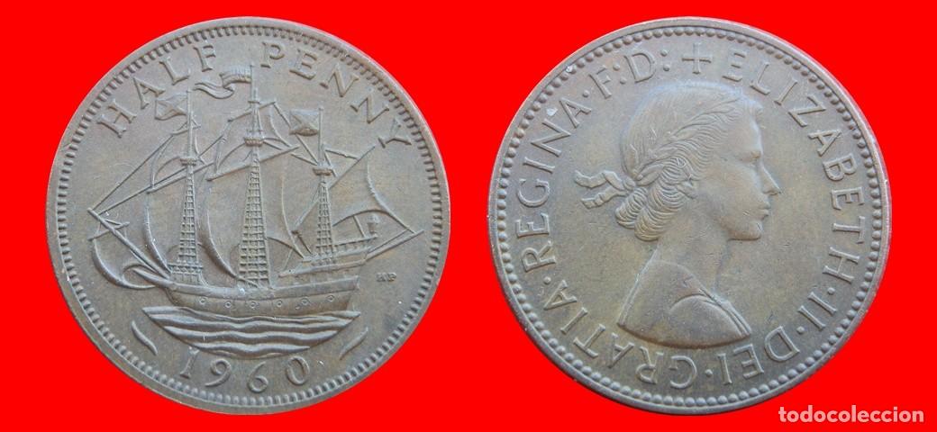 Monedas antiguas de Europa: 1/2 PENIQUE PENNY 1960 INGLATERRA REINO UNIDO-152559