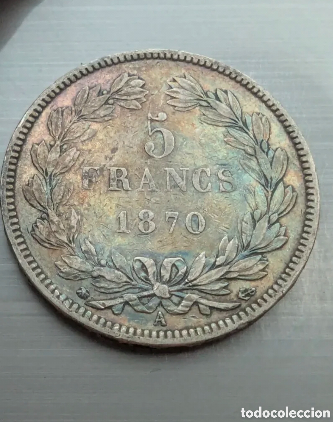 Alte M&uuml;nzen aus Europa: Francia 5 Francos 1870a Ceres plata