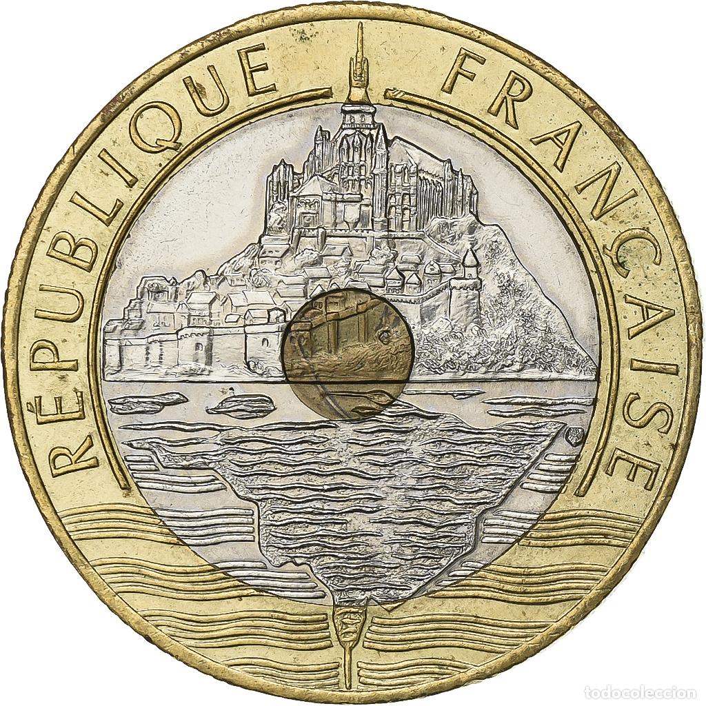 Monedas antiguas de Europa: [#199830] Francia, 20 Francs, Mont Saint Michel, 1992, Paris, Trimet&aacute;lico, EBC
