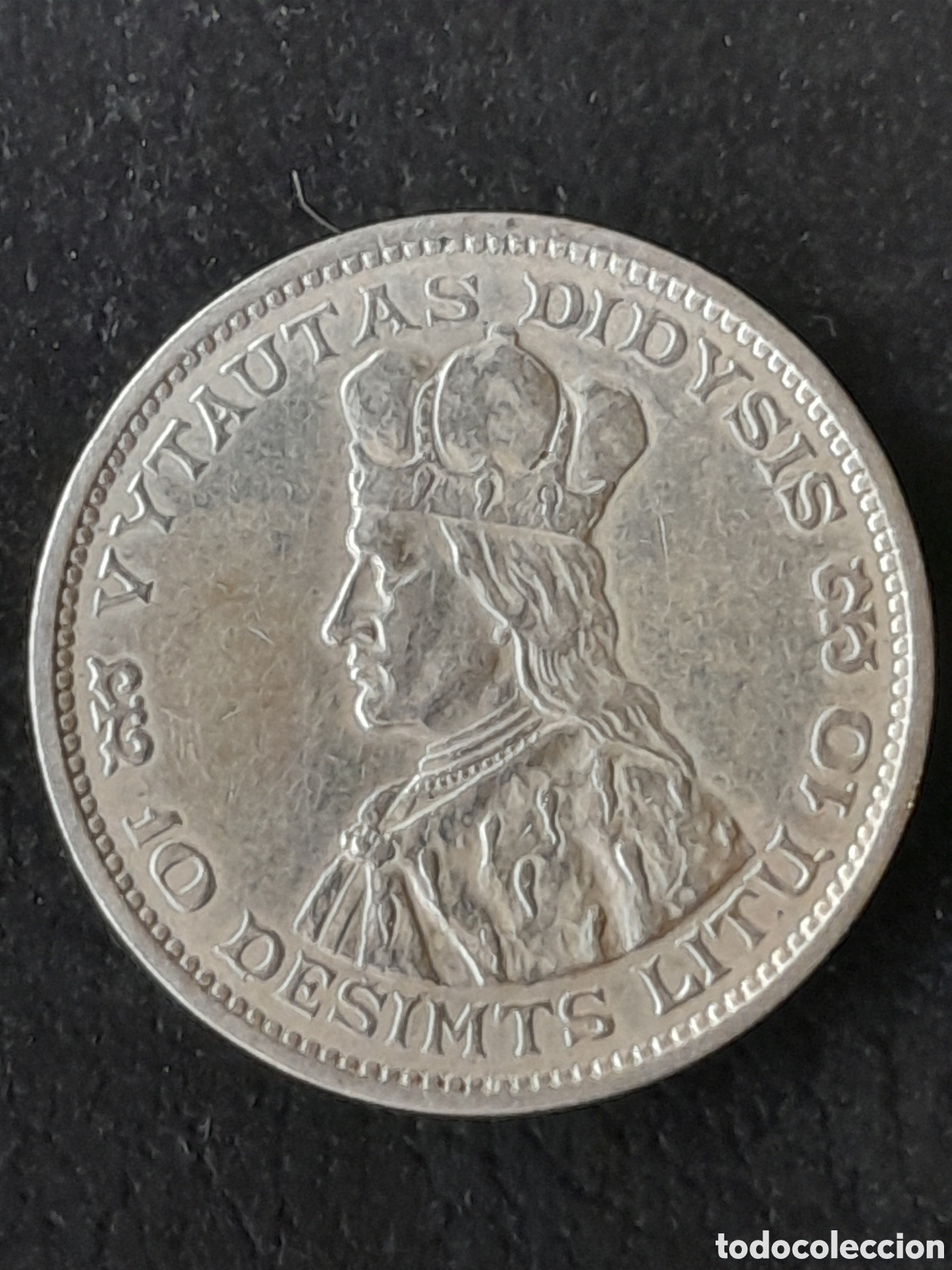 Moedas antigas da Europa: Moneda 10 litu 1936, Lituania, plata , 10 lity. 10 litas, silver coin, monnaie argent,moneta argento
