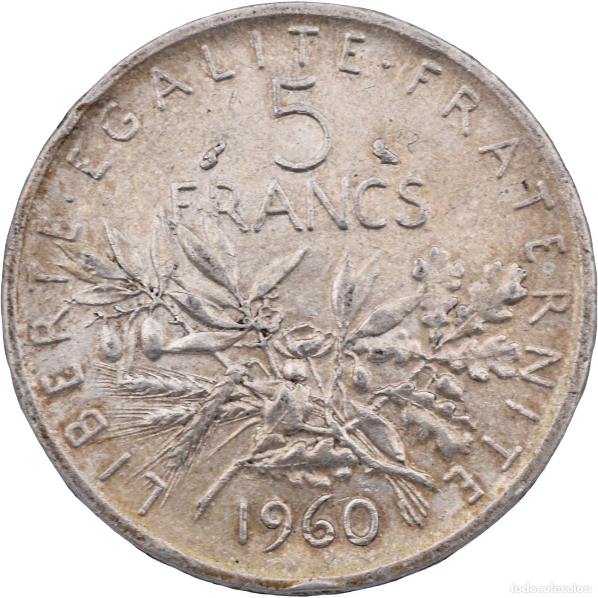 Monedas antiguas de Europa: Moneda de plata - Francia 1960 - Foto 2