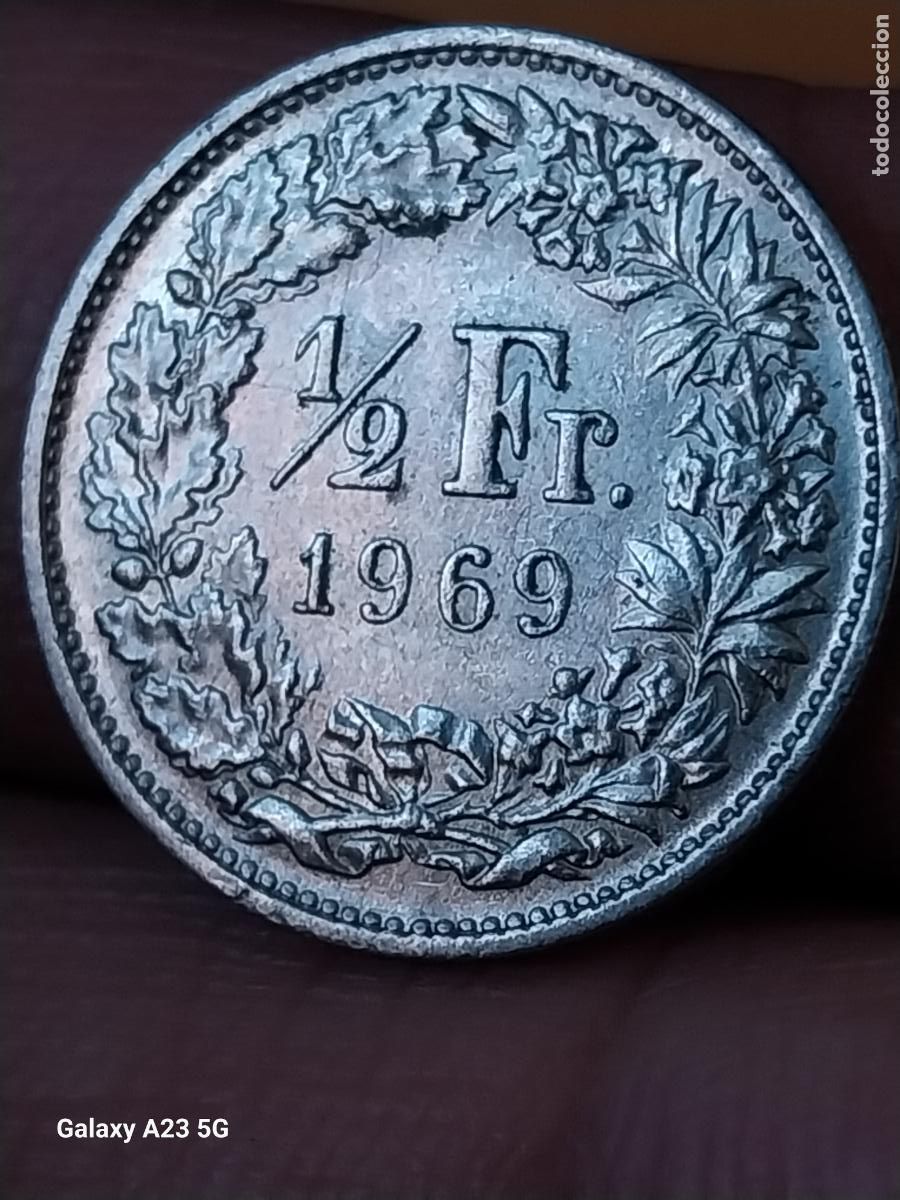 Monedas antiguas de Europa: A&Ntilde;O 1969 MEDIO FRANCO 1/2 FR MONEDA ORIGINAL