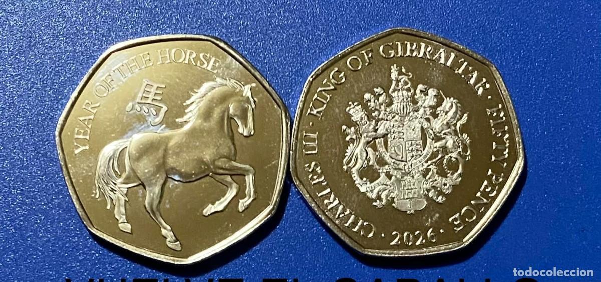 Monedas antiguas de Europa: GIBRALTAR 2026 CABALLO 50 PENCE