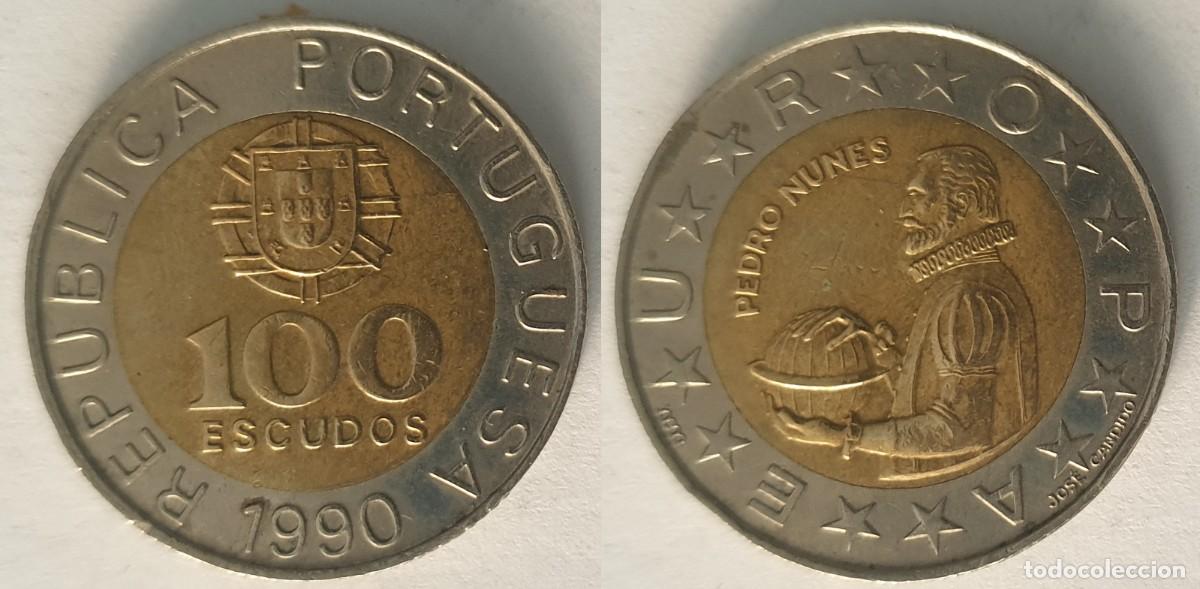 Monedas antiguas de Europa: Portugal 100 Escudos 1990 Pedro Nunes - KM#645 - EBC-