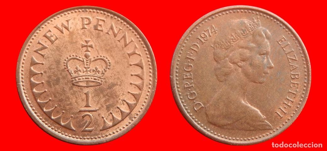 Monedas antiguas de Europa: 1/2 PENIQUE PENNY 1974 INGLATERRA REINO UNIDO-152586