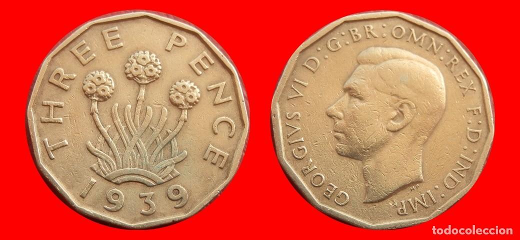 Monedas antiguas de Europa: 3 PENIQUES PENCE 1939 INGLATERRA REINO UNIDO-152595