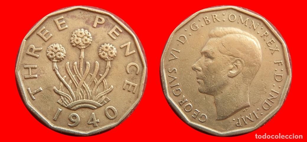 Monedas antiguas de Europa: 3 PENIQUES PENCE 1940 INGLATERRA REINO UNIDO-152596