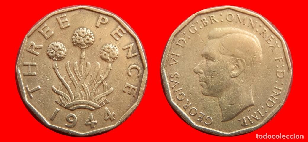 Monedas antiguas de Europa: 3 PENIQUES PENCE 1944 INGLATERRA REINO UNIDO-152598
