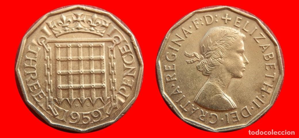 Monedas antiguas de Europa: 3 PENIQUES PENCE 1959 INGLATERRA REINO UNIDO-152602