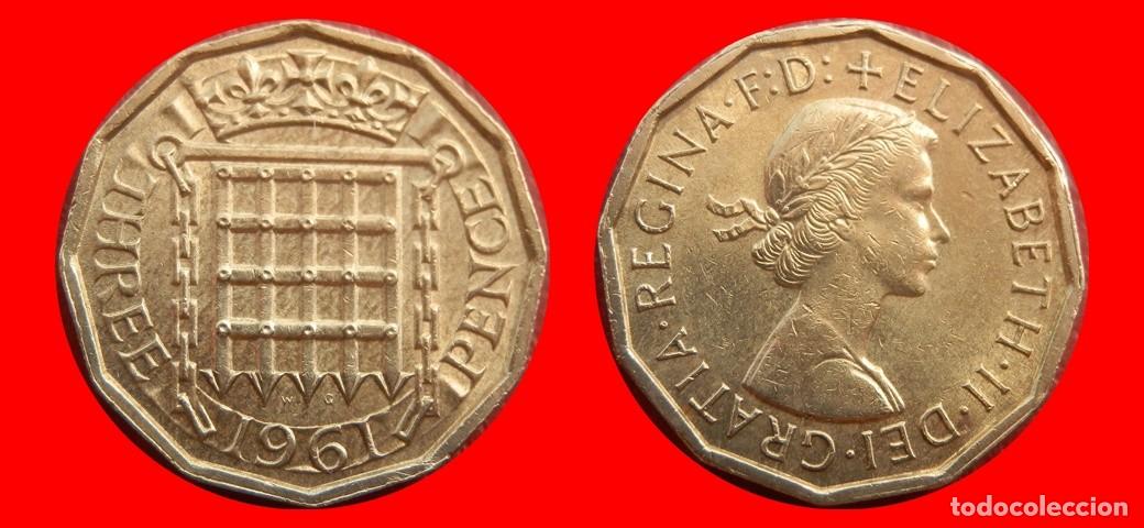 Monedas antiguas de Europa: 3 PENIQUES PENCE 1961 INGLATERRA REINO UNIDO-152603