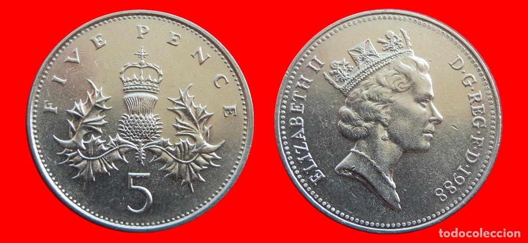 Monedas antiguas de Europa: 5 PENIQUES PENCE 1988 INGLATERRA REINO UNIDO-152605