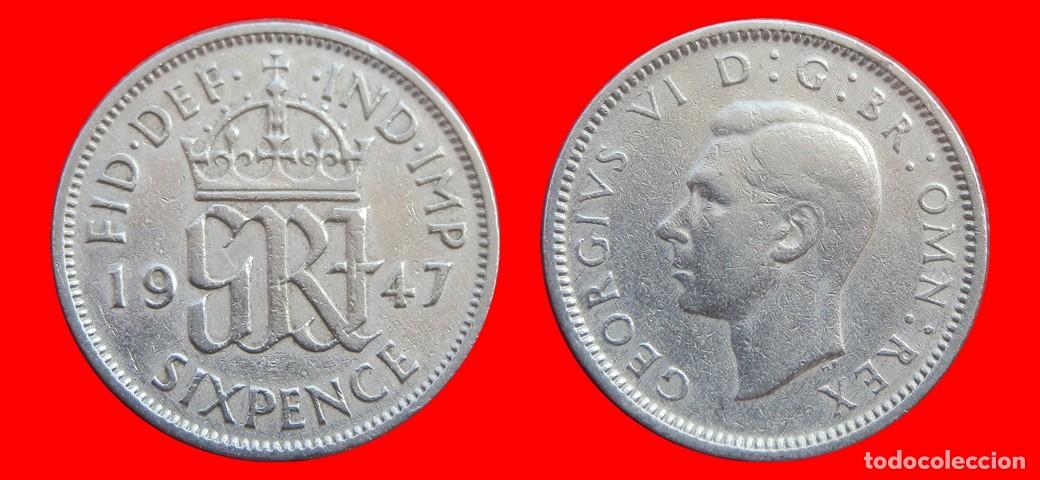 Monedas antiguas de Europa: 6 PENIQUES PENCE 1947 INGLATERRA REINO UNIDO-152606