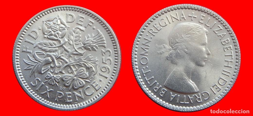Monedas antiguas de Europa: 6 PENIQUES PENCE 1953 INGLATERRA REINO UNIDO-152608