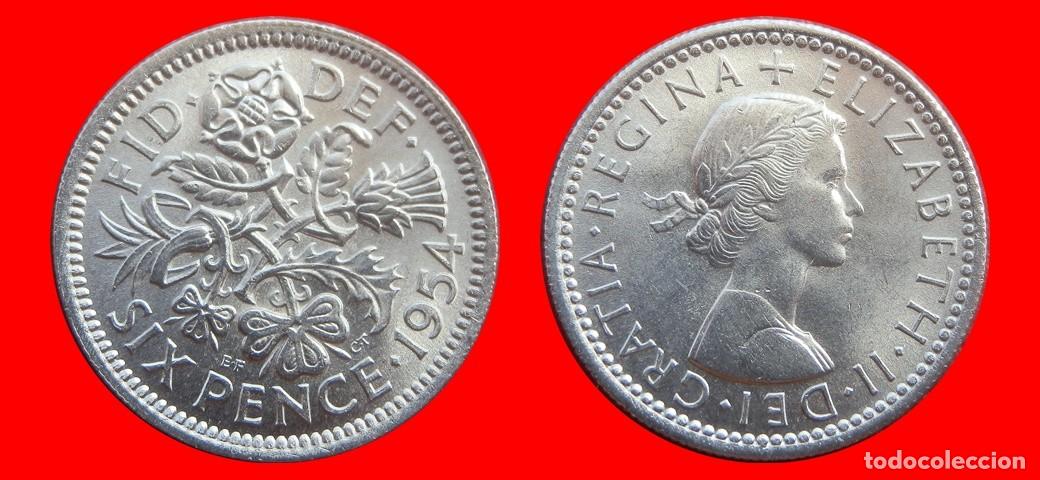 Monedas antiguas de Europa: 6 PENIQUES PENCE 1954 INGLATERRA REINO UNIDO-152609