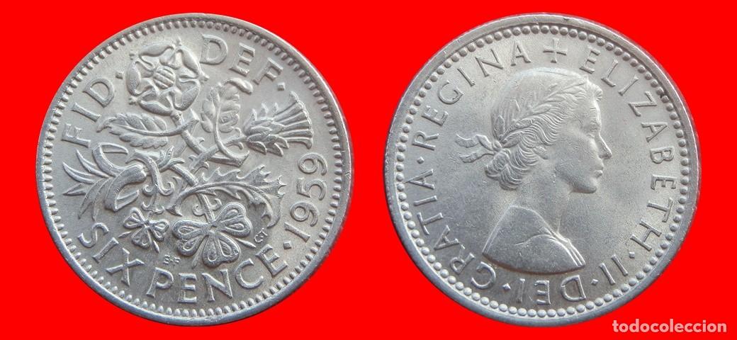 Monedas antiguas de Europa: 6 PENIQUES PENCE 1959 INGLATERRA REINO UNIDO-152611