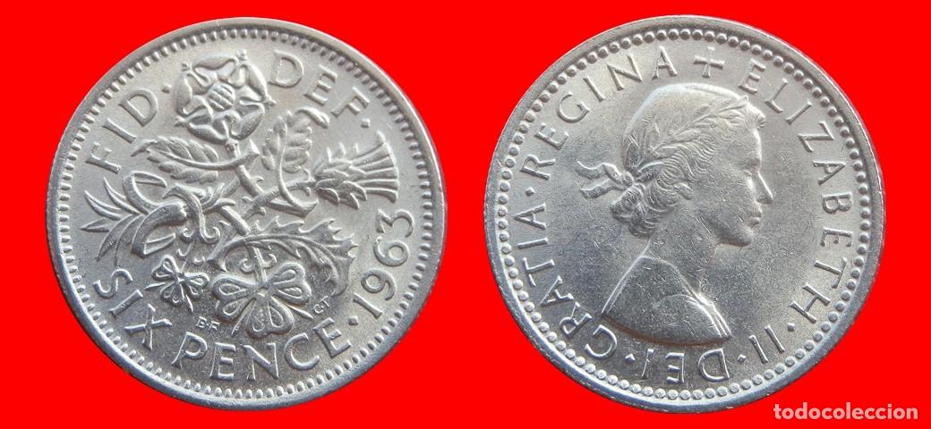 Monedas antiguas de Europa: 6 PENIQUES PENCE 1963 INGLATERRA REINO UNIDO-152612