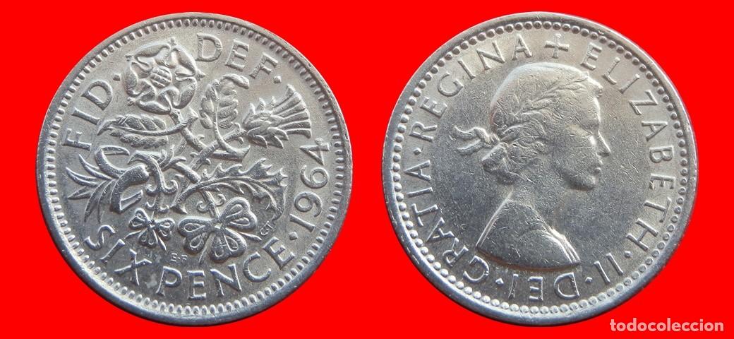 Monedas antiguas de Europa: 6 PENIQUES PENCE 1964 INGLATERRA REINO UNIDO-152613
