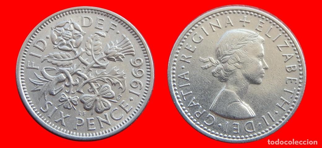 Monedas antiguas de Europa: 6 PENIQUES PENCE 1966 INGLATERRA REINO UNIDO-152615