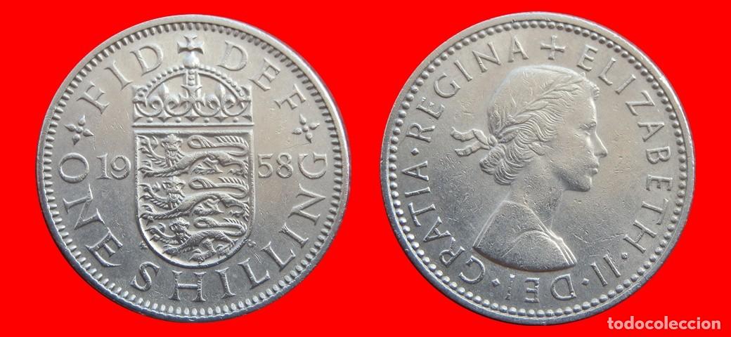 Monedas antiguas de Europa: 1 CHELIN SHILLING 1958 ENGLISH INGLATERRA REINO UNIDO-152621