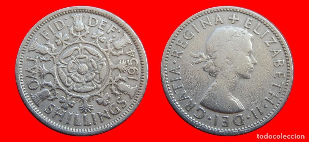 Monedas antiguas de Europa: 1 FLORIN 2 SHILLINGS 1954 INGLATERRA REINO UNIDO-152628