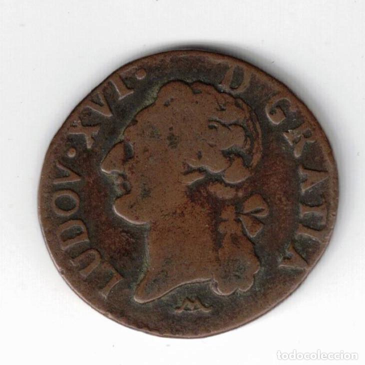 Monedas antiguas de Europa: MONEDA 1 SOL 1779 LUIS XVI FRANCIA COBRE