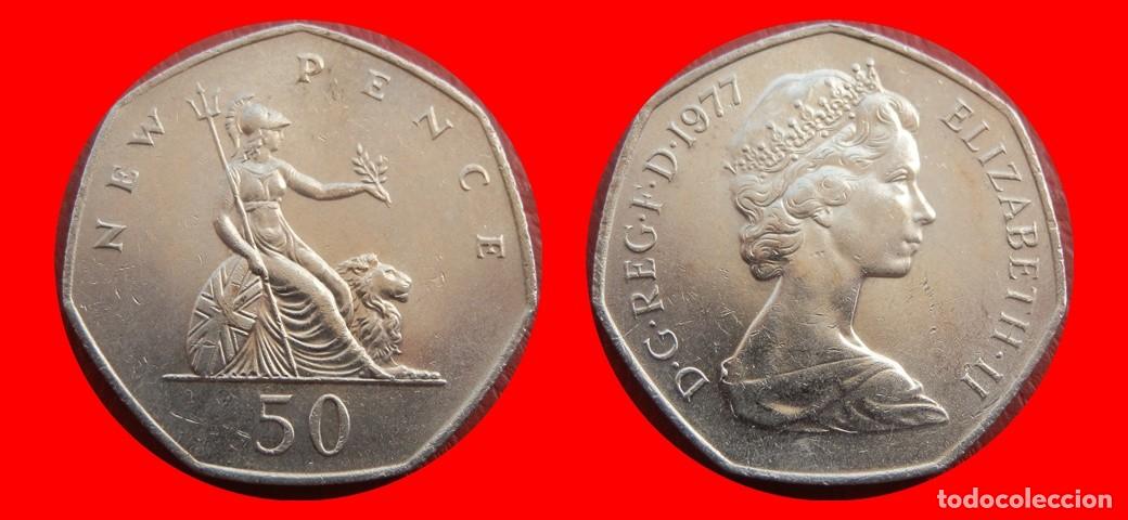 Monedas antiguas de Europa: 50 PENIQUES PENCE 1977 INGLATERRA REINO UNIDO-152636