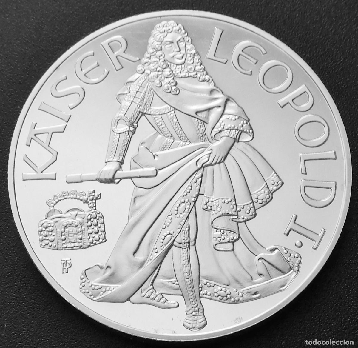 Alte M&uuml;nzen aus Europa: MONEDA AUSTRIA 10O CHELINES 1993 - LEOPOLD I. PLATA PROOF. ESCASA