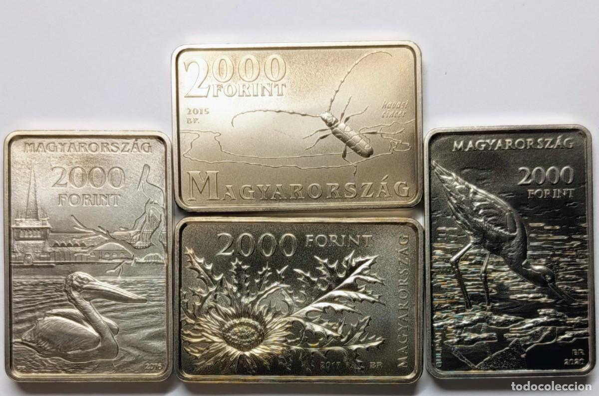Monedas antiguas de Europa: HUNGR&Iacute;A (6). 4 MONEDAS DE 2000 FORINT, A&Ntilde;OS 2015, 2016, 2017 Y 2020.