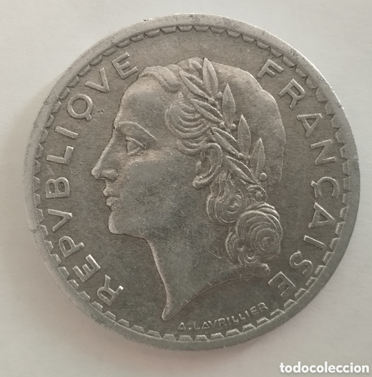 Alte M&uuml;nzen aus Europa: MONEDA DE FRANCIA DE 5 FRANCOS 1945 (FOTO)