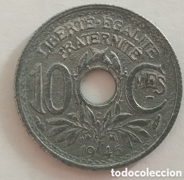 Alte M&uuml;nzen aus Europa: MONEDA DE FRANCIA DE 10 C&Eacute;NTIMOS 1945 (FOTO)