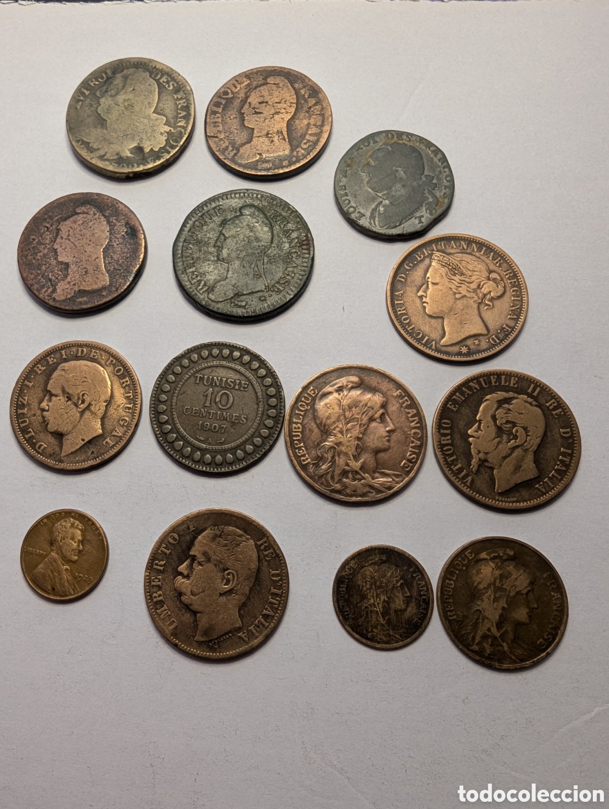 Alte M&uuml;nzen aus Europa: Lote 14 monedas siglo XVIII en adelante