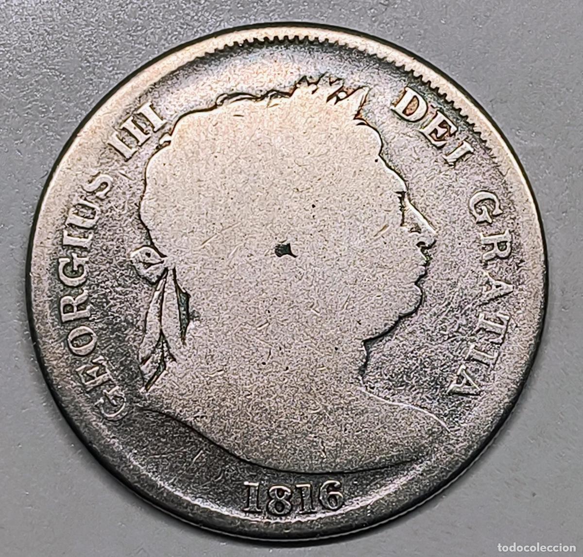 Monedas antiguas de Europa: Half Crown George III 1816