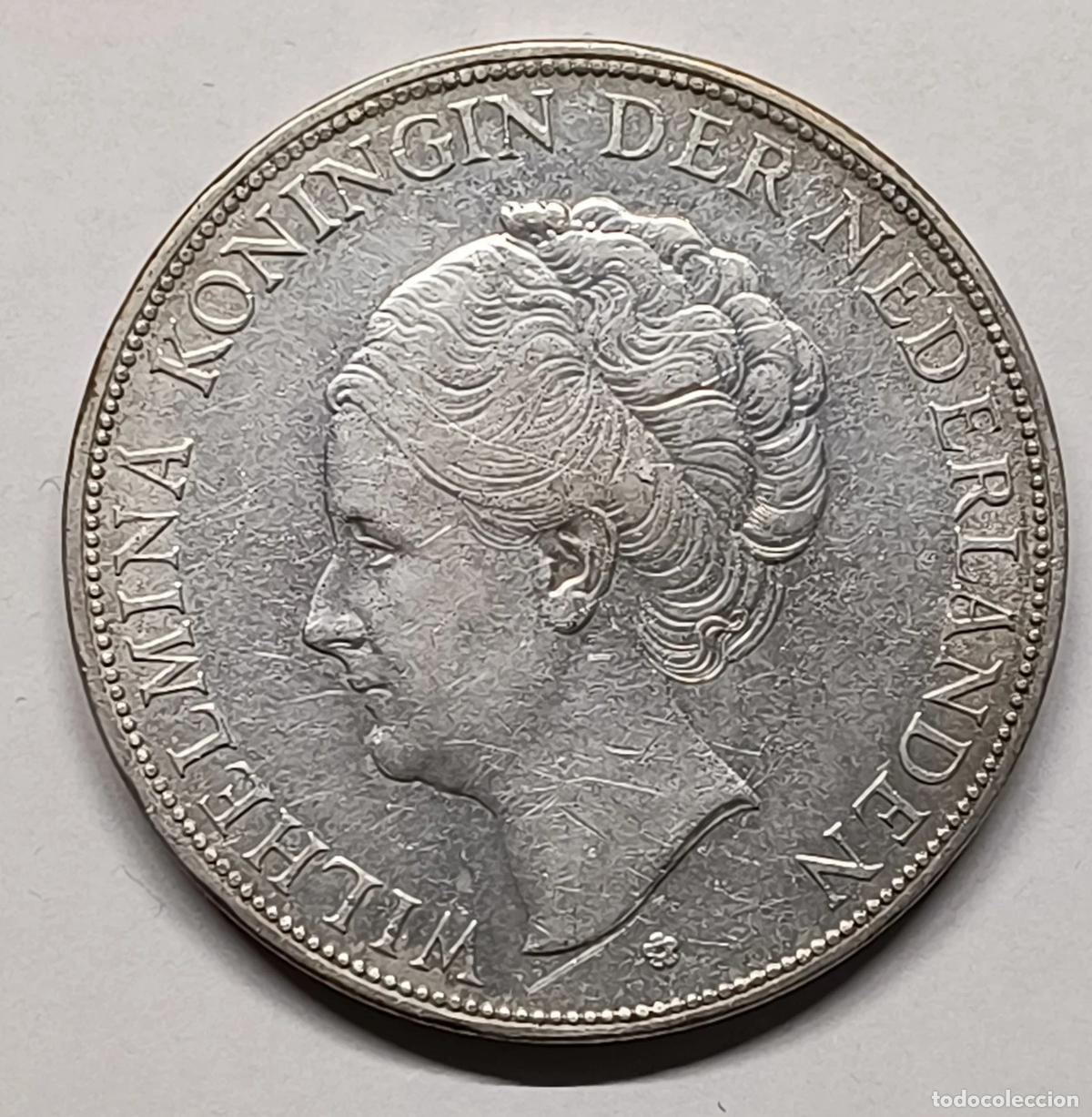Monedas antiguas de Europa: 2&frac12; Gulden Wilhelmina Pa&iacute;ses Bajos 1931