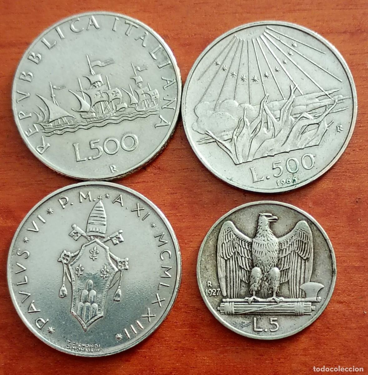 Monedas antiguas de Europa: ITALIA. Lote 3 monedas de plata y una del Vaticano