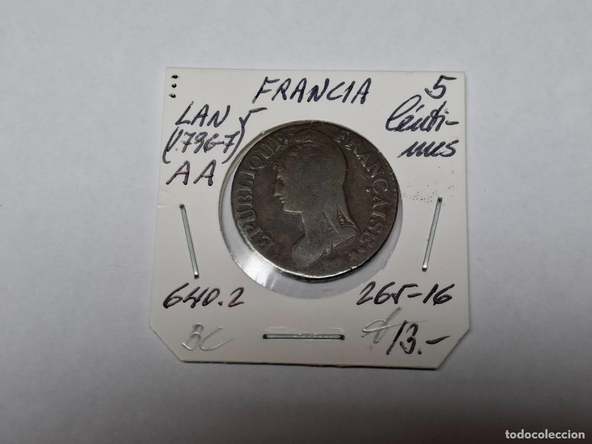 Monedas antiguas de Europa: 5 CENTIMES de LAN 5 AA KM 640.2 FRANCIA en BC