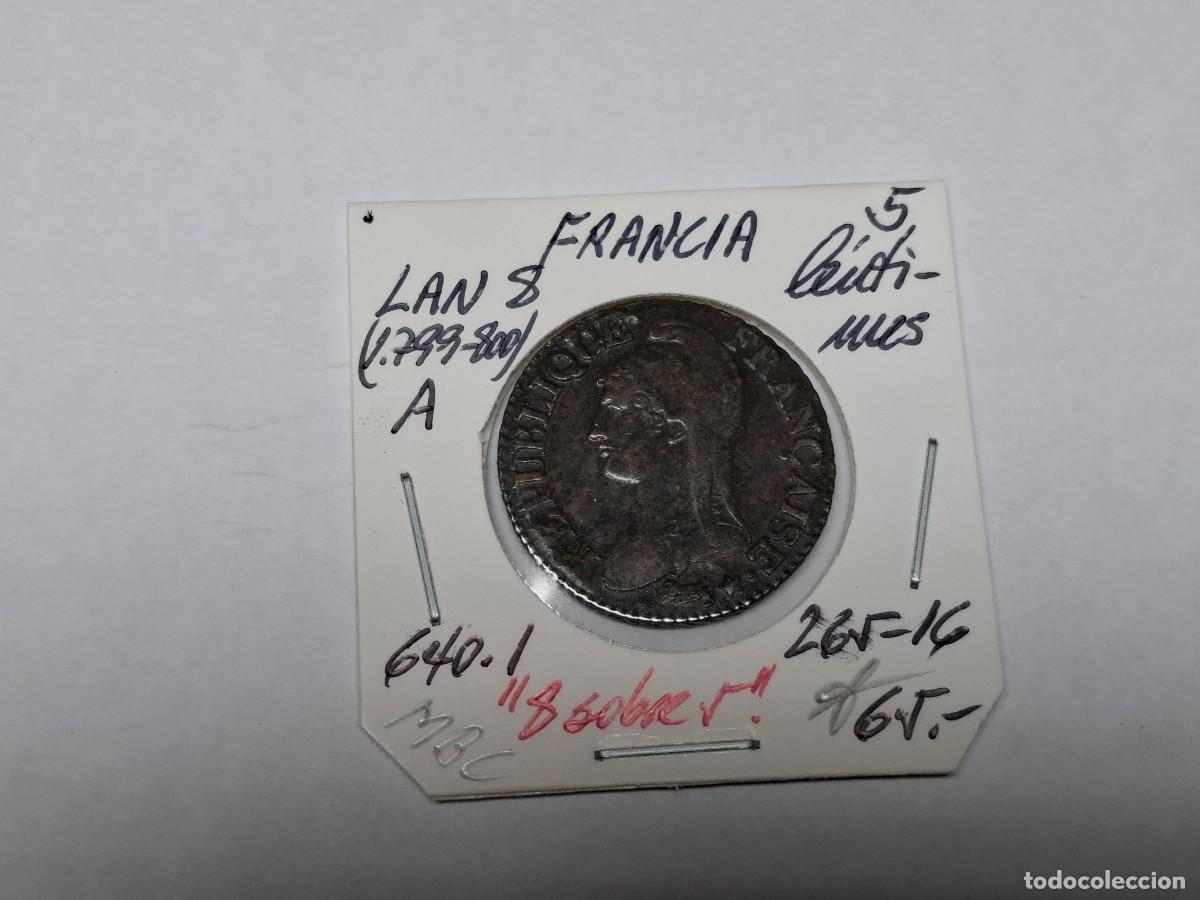 Monedas antiguas de Europa: 5 CENTIMES de LAN 8 A KM 640.1 FRANCIA en MBC