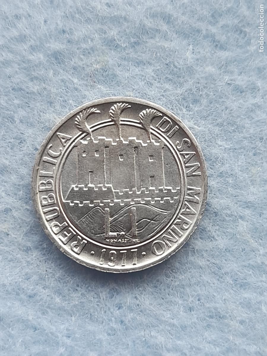 Monedas antiguas de Europa: San Marino. 1 Lira. A&ntilde;o 1977.