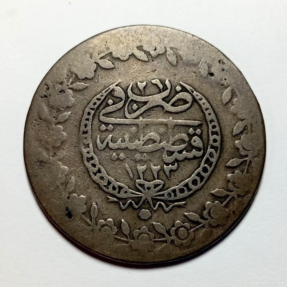 Monedas antiguas de Europa: ⚜️ BBG6 0. Rara Acu&ntilde;aci&oacute;n Clandestina M&oacute;naco 5 Piastres 1223 AH (1808) Honor&eacute; V / Mahmud II