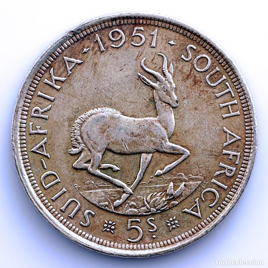 Monedas antiguas de Europa: SC-Sud&aacute;frica. 5 Shillings 1951 Sud&aacute;frica. Plata: 28,2 g. EBC/XF.