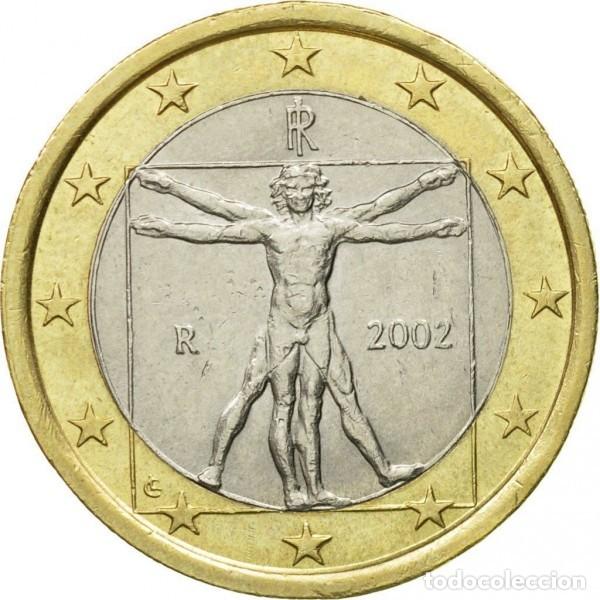 Monedas antiguas de Europa: 1 y 2 euros de Italia a&ntilde;o 2002