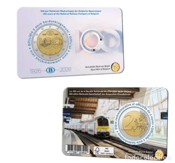 Monedas antiguas de Europa: BELGICA 2026 FERROCARRIL 2 EUROS EE