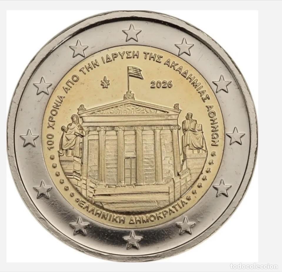 Monedas antiguas de Europa: GRECIA 2026 2 EUROS ACADEMIA