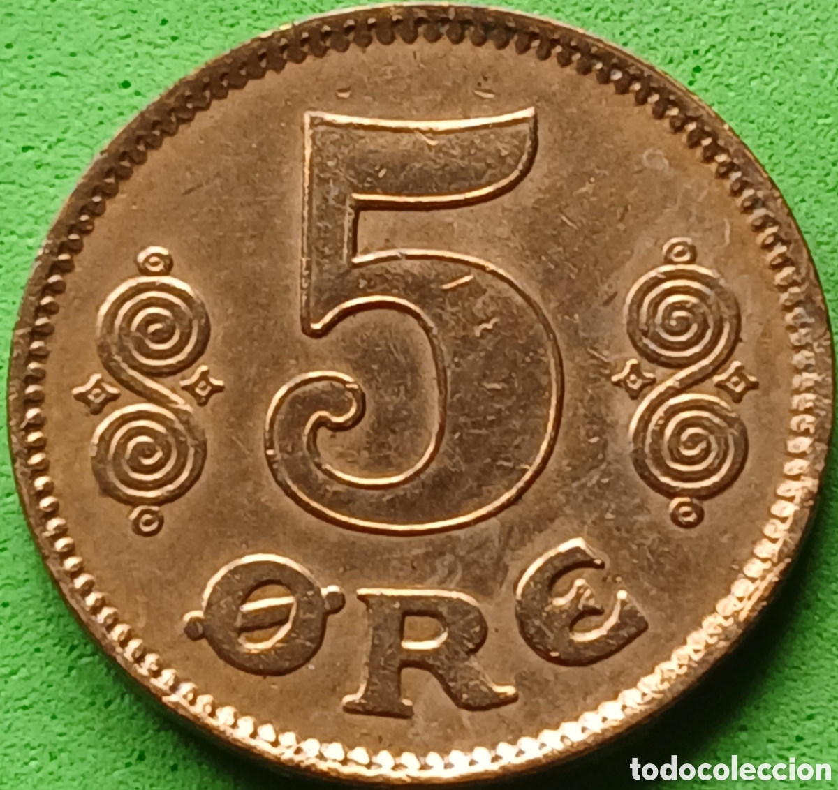 Monedas antiguas de Europa: Dinamarca 5 ore 1921 km#814 poco com&uacute;n!!