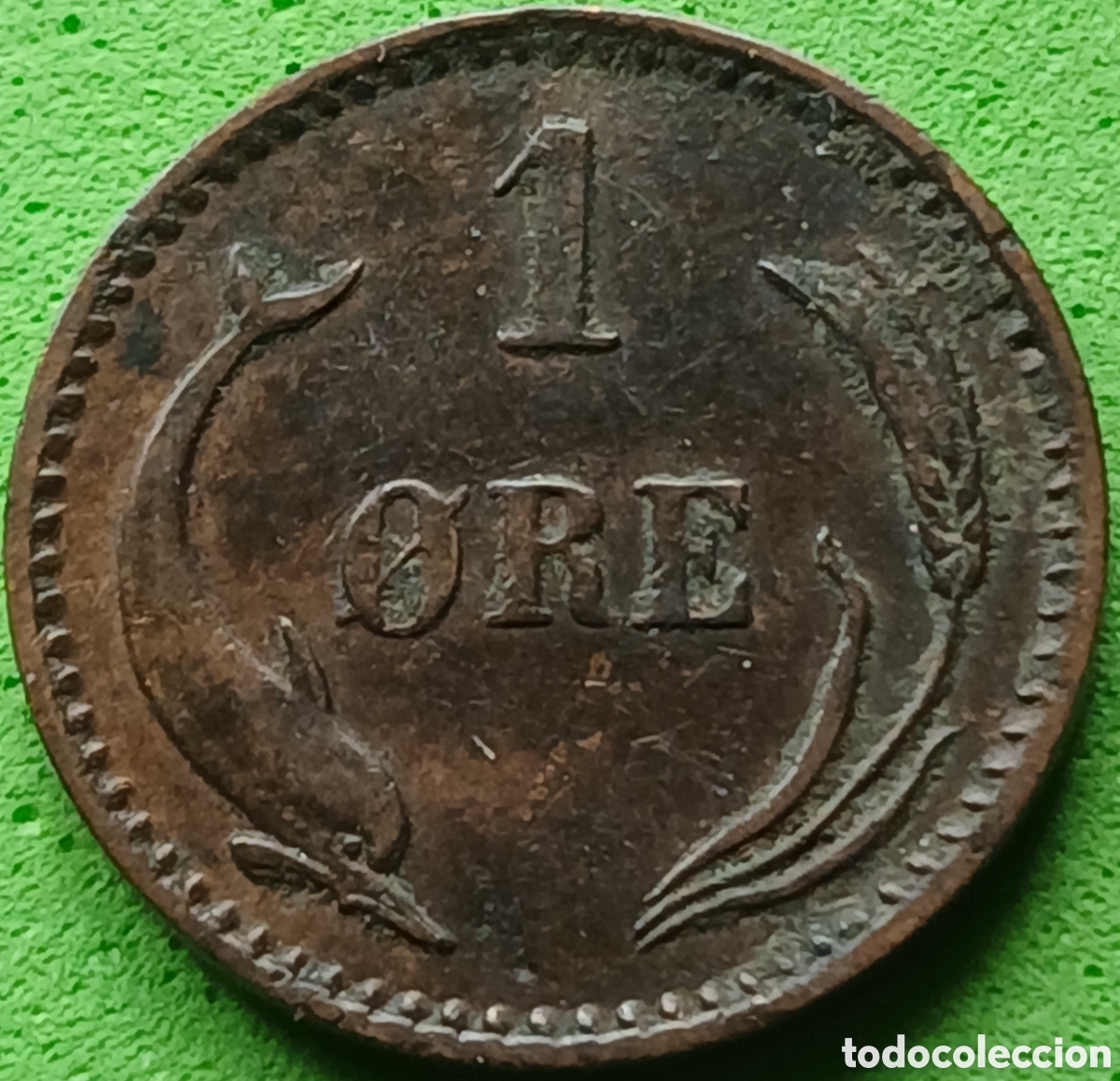 Monedas antiguas de Europa: Dinamarca 1 ore 1894 km#792 poco com&uacute;n!!