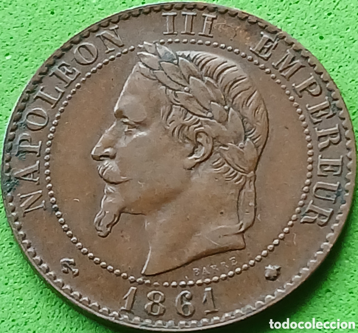 Monedas antiguas de Europa: Francia 10 c&eacute;ntimos 1861 A km#798 Par&iacute;s