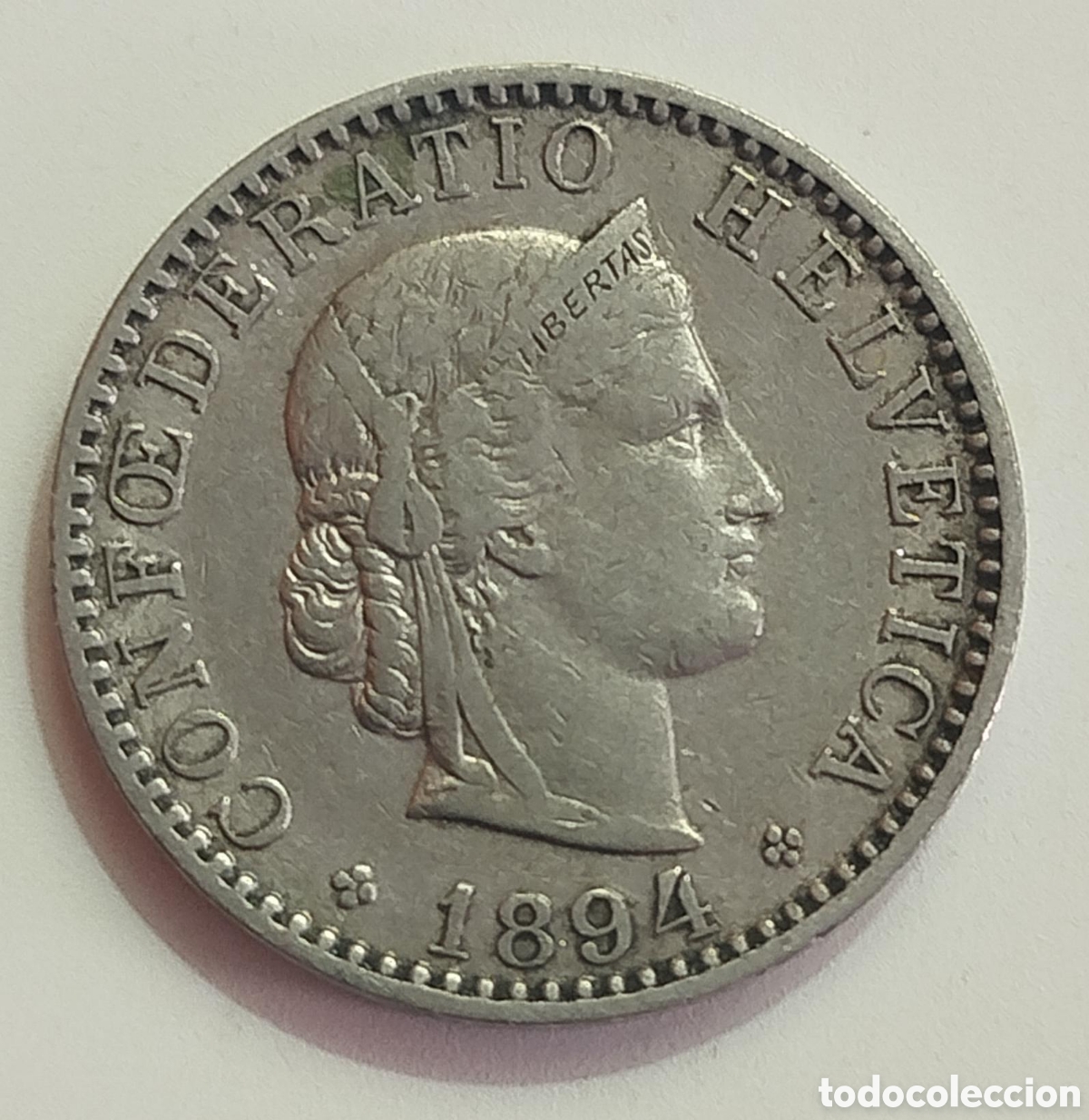 Monedas antiguas de Europa: Moneda Suiza 20 Rappen 1894