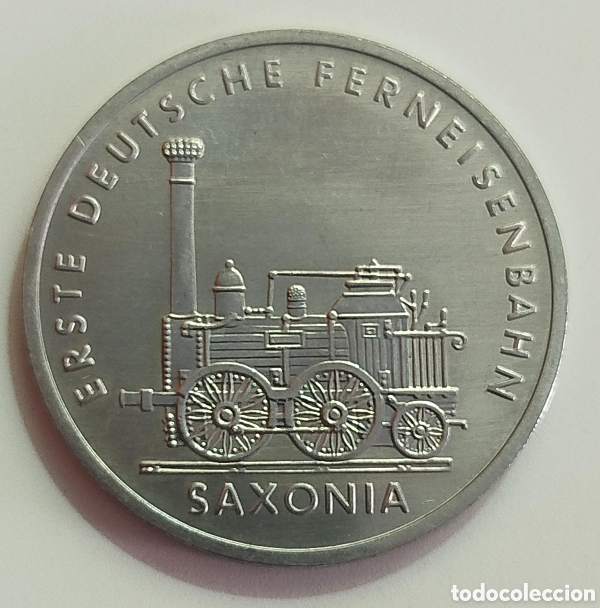 Monedas antiguas de Europa: Moneda 5 Marcos RDA 1988 - Alemania Comunista - Locomotora Saxonia