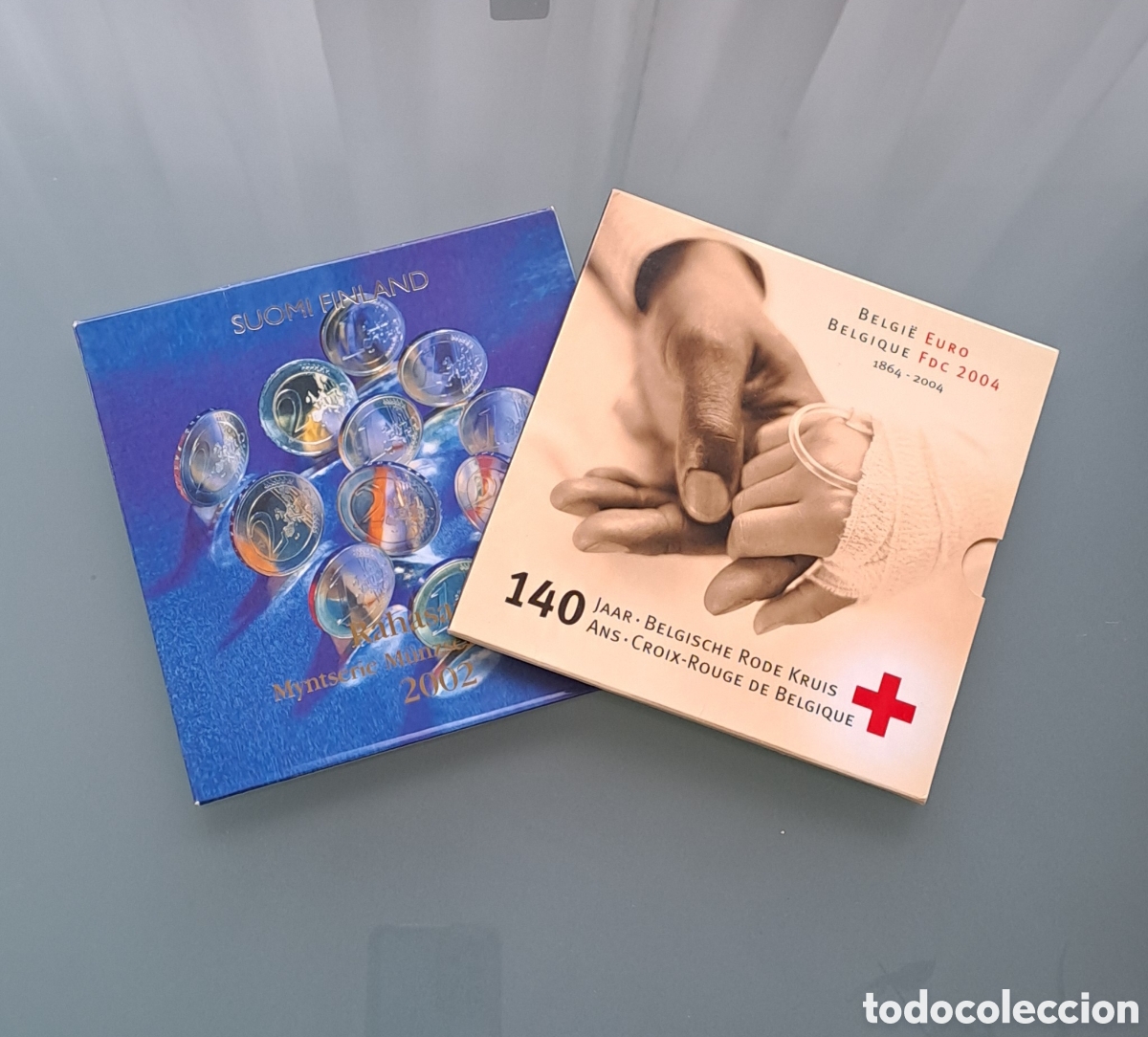 Monedas antiguas de Europa: Carteras Euro Set Finlandia 2002 y B&eacute;lgica 2004
